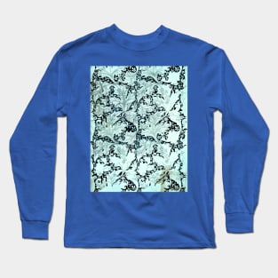 Intricate Blue Floral Long Sleeve T-Shirt